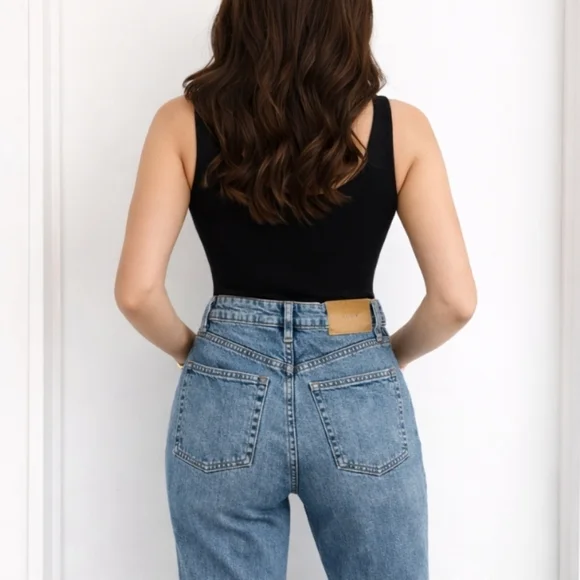 & Denim | Mom Jeans Ultra High Waist Size 6 - Picture 2 of 6